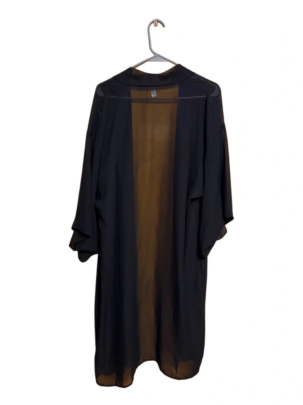 ✨ 🖤 Sexy Sheer Chiffon Duster Kimono M/L | Boudoir Glam Vintage Romance - Picture 2 of 3